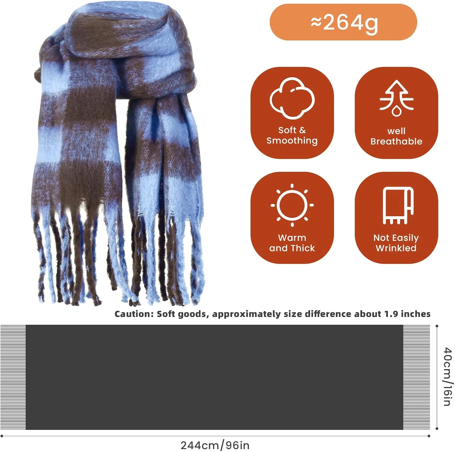 Scarf for Women Cashmere Scarves Pashmina Shawls Wraps Super Soft Classic Winter Scarfs for Evening Dresses Gifts