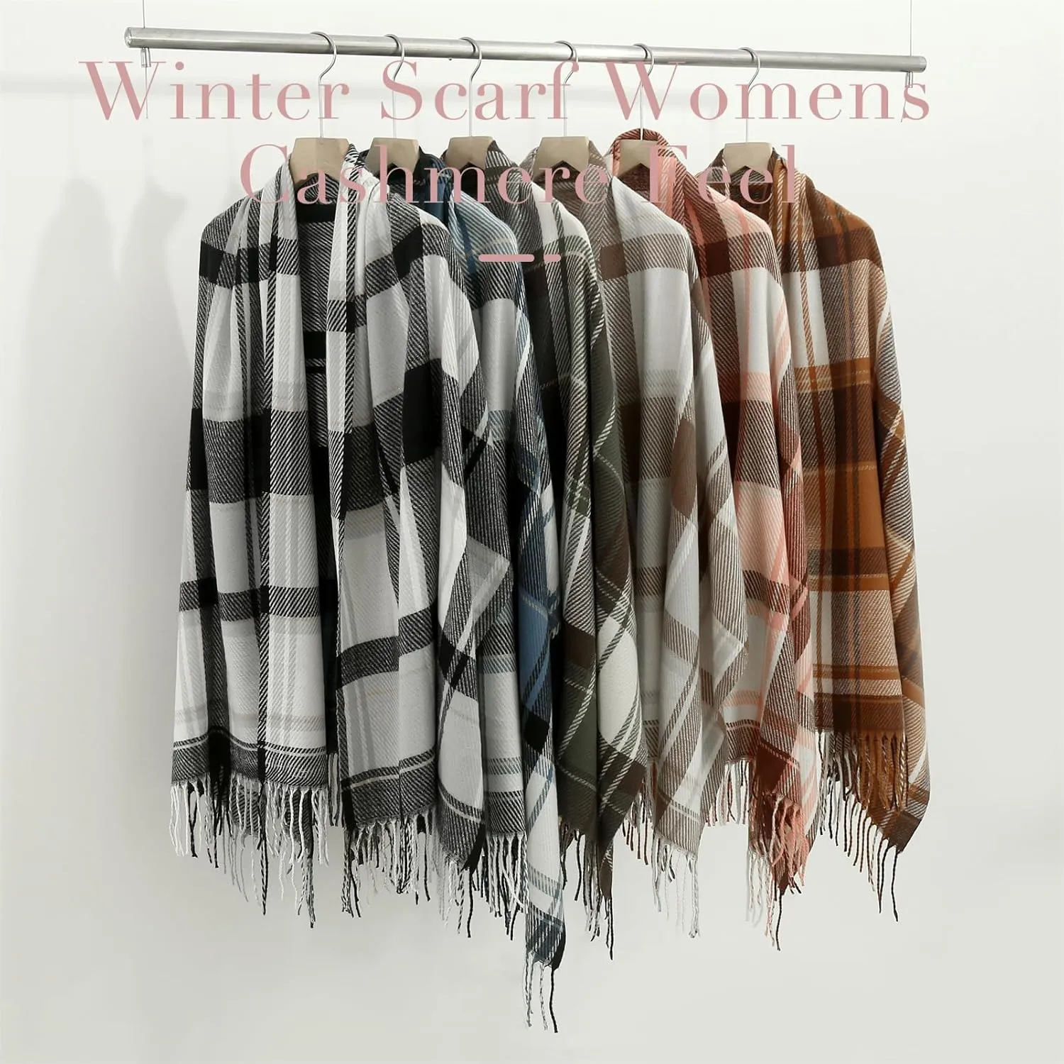 Scarf for Women Shawl Cashmere Feel Plaid Scarves Pashmina Wraps Winter Scarf for Evening Wedding Bridesmaid Gifts