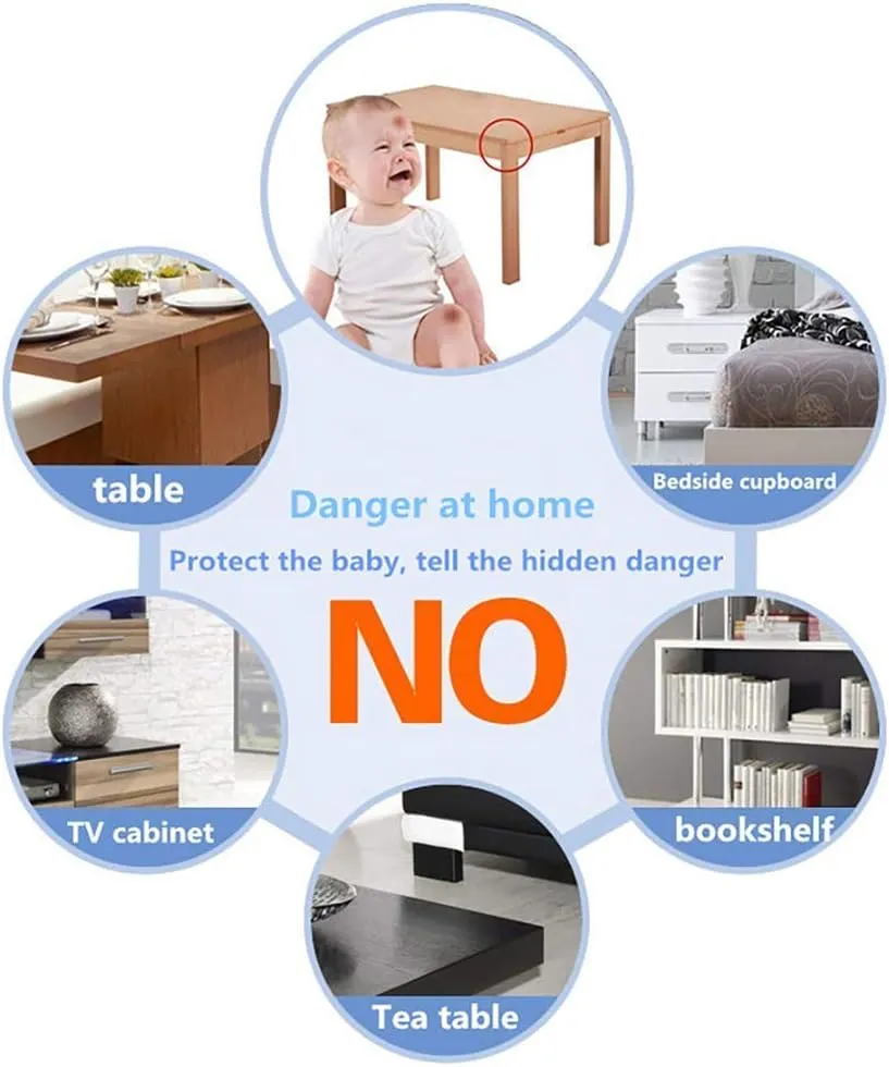 ‎SHOWAY Corner Guards (12 Pack) Clear Protectors | High Resistant Adhesive Gel Best Baby Proof Stop Child Head Injuries Tables, Furniture & Sharp Corners Proofing (L-Shaped).