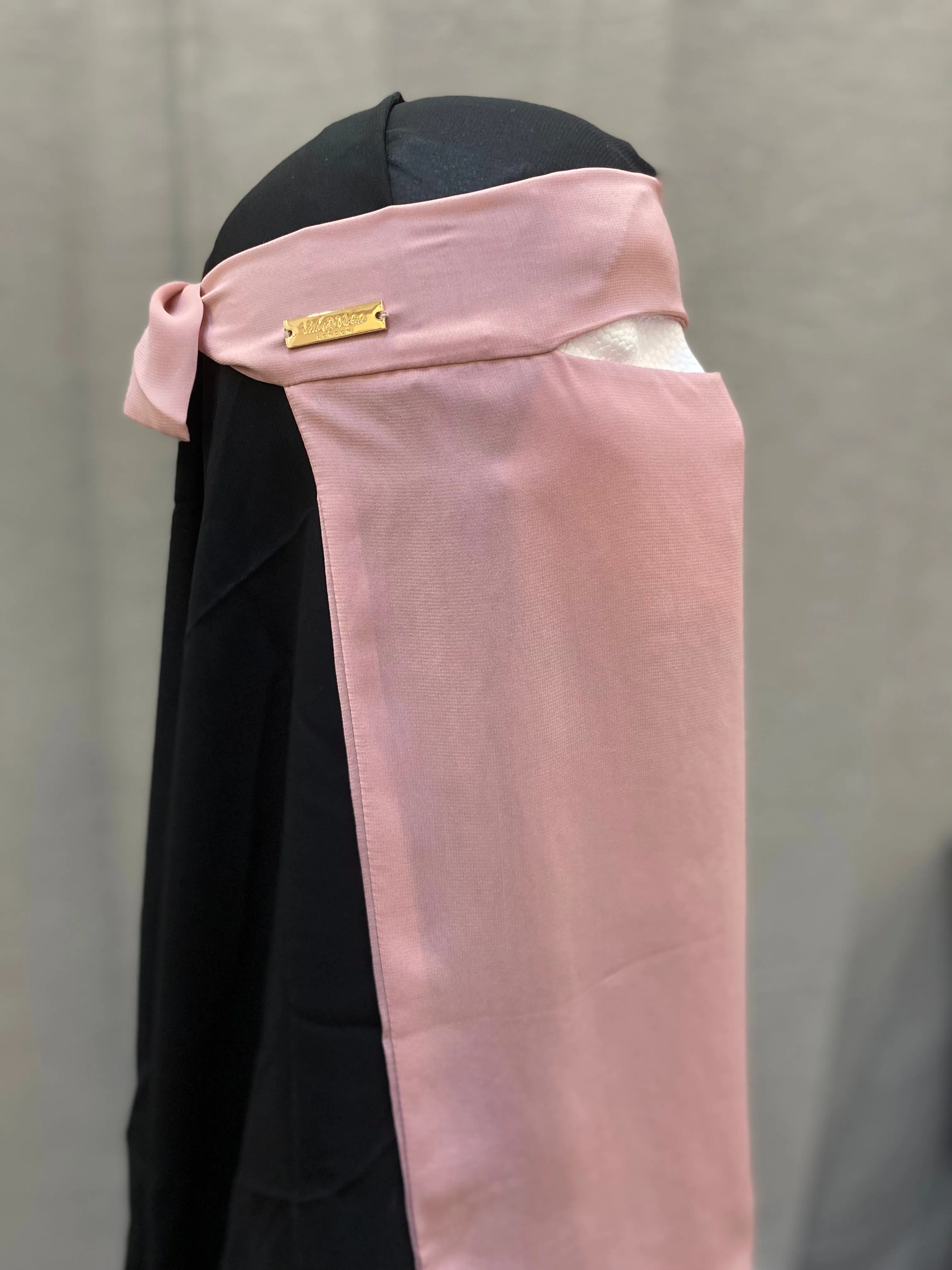 Single Layer Niqab Nude Pink