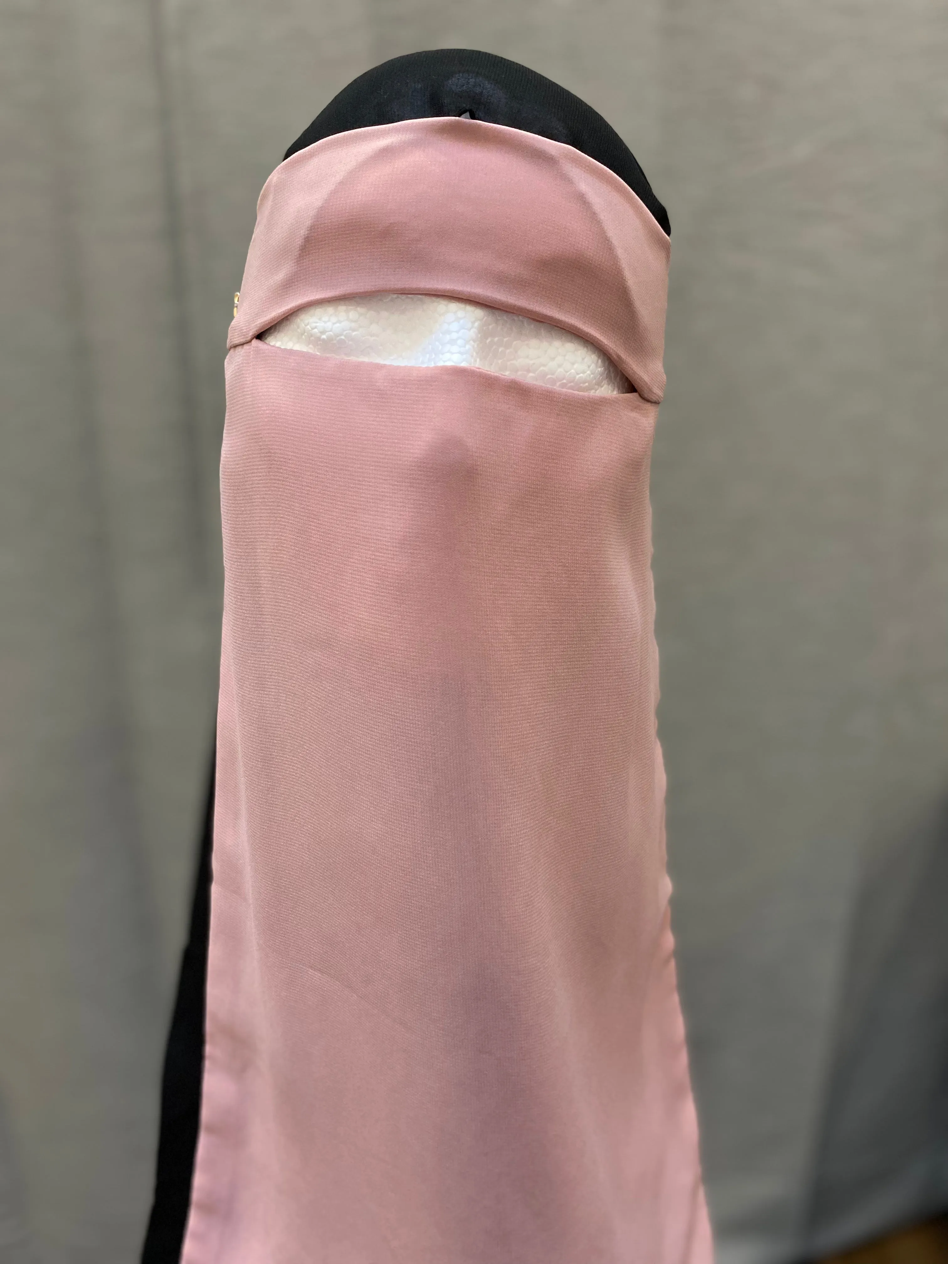 Single Layer Niqab Nude Pink