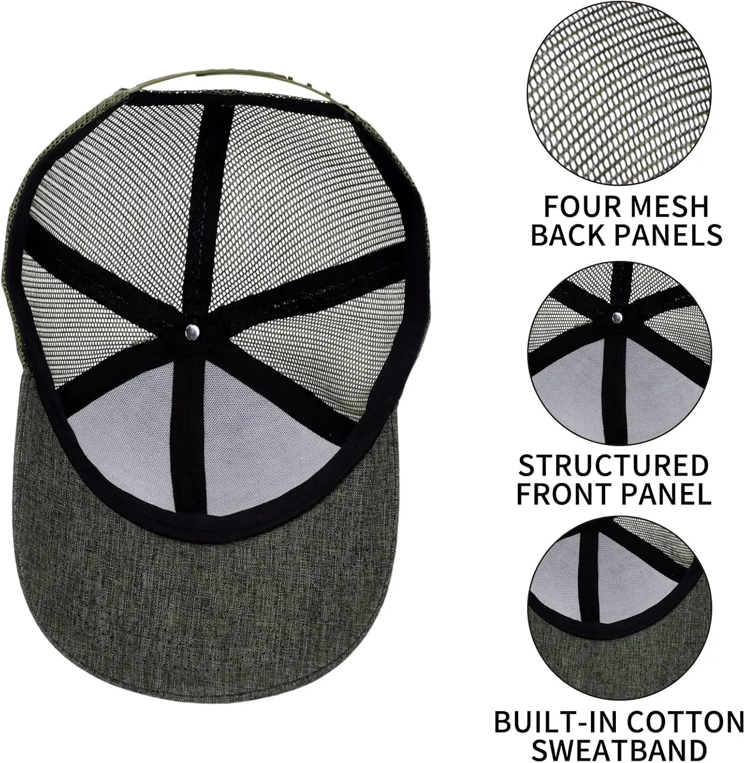 Snapback Trucker Hat Baseball Caps Adjustable Outdoor Mesh Back Ball Caps for Men Women