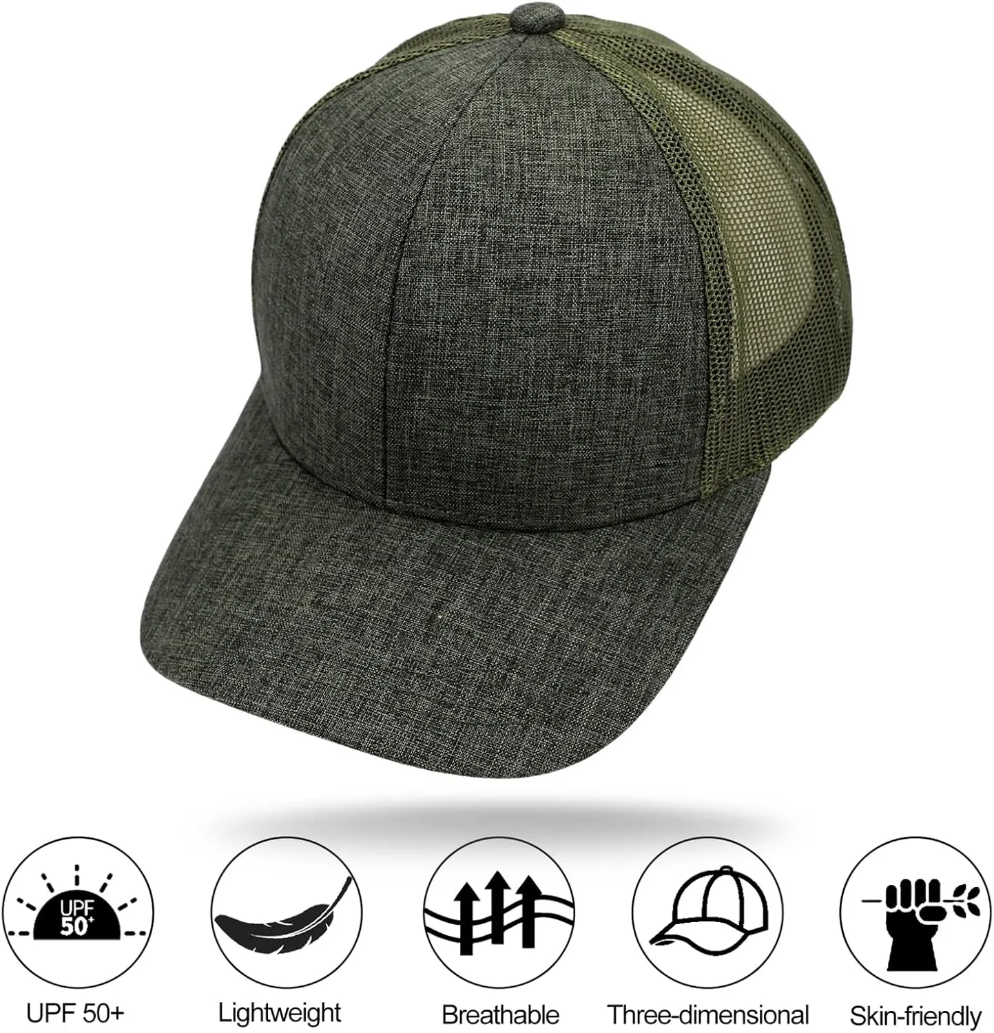 Snapback Trucker Hat Baseball Caps Adjustable Outdoor Mesh Back Ball Caps for Men Women