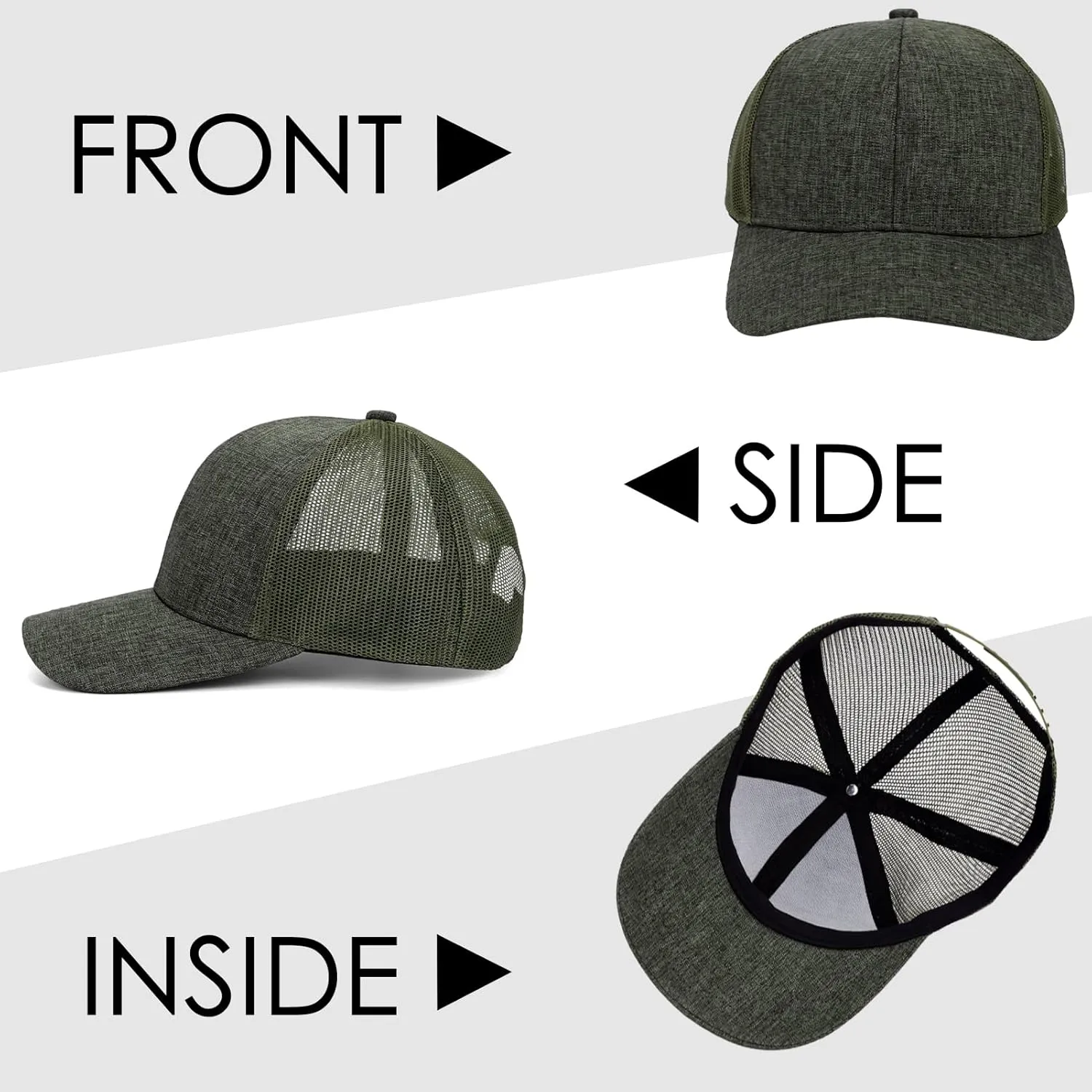 Snapback Trucker Hat Baseball Caps Adjustable Outdoor Mesh Back Ball Caps for Men Women