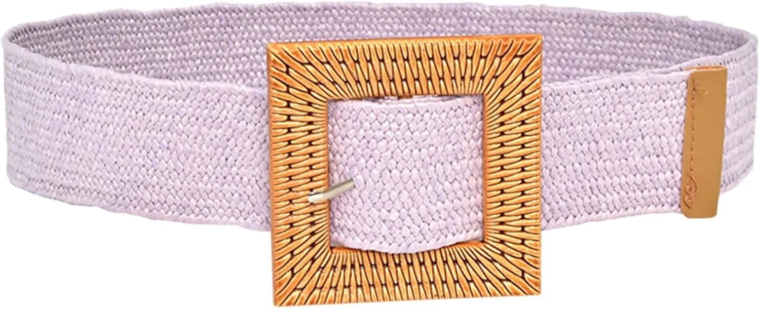 Women Elastic Woven Casual Summer Belt Stretch Belt With Wooden Buckle Ultimate Belt Referee