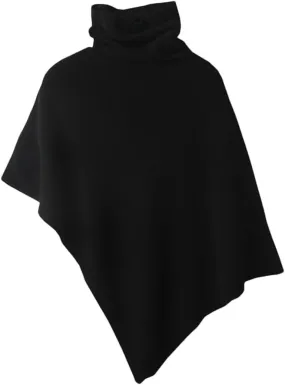 Women Wool Turtleneck Pullover Shawls Knitted Irregular Soft Warm Loose Thin Sweater Coat
