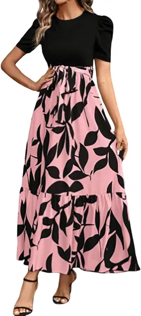 Womens Fashion High Waisted Skirt Abstract Printed Trendy Evening Party Wears Office Relax Short Sleeve Casual Skirts
