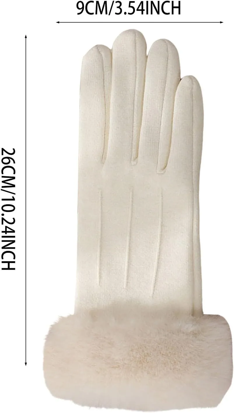 Women's Warm Polar Fleece Winter Gloves, Waterproof, Touchscreen, Cycling, Skiing, Hiking, Black