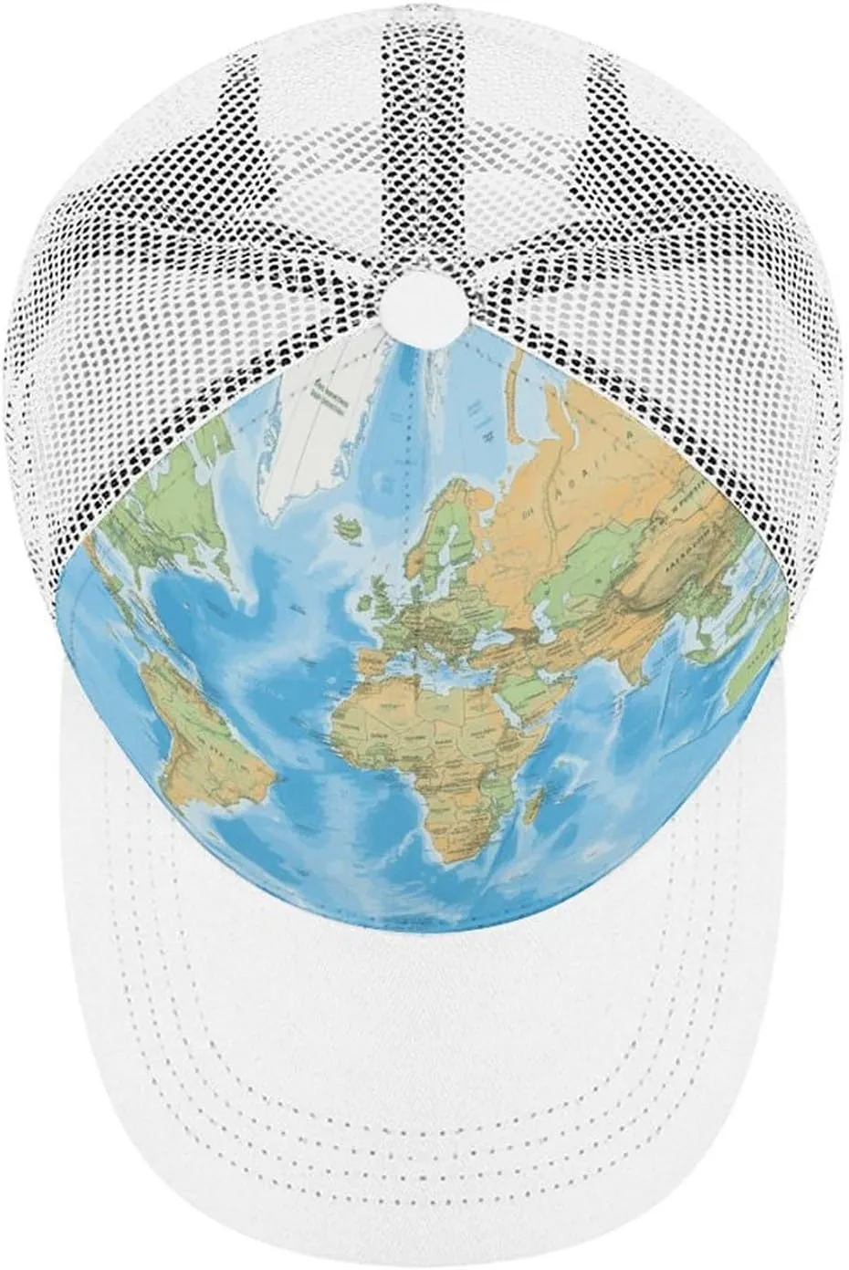 World Map Adult Baseball Cap Hollow Baseball Hat Sun Visor Hat Adjustable Golf Hat for Men Women